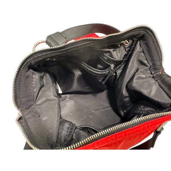 Madden Girl Red Backpack Purse Mini Small Nylon Zipper Pockets Handles - Picture 8 of 9